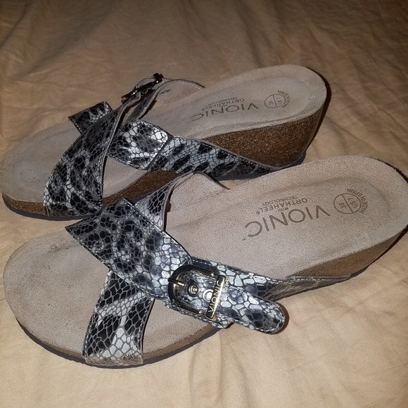 Vionic Danette Platform Slide Snake Sandals - Picture 2 of 10